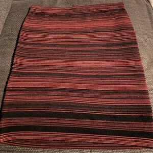 Jessica Simpson Red and Black Striped Pencil Skirt